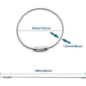 Buy now sunseek 20 Pack Wire Keychain Cables, 6 inch Stainless Steel Cable Keyrings Key Holder, Large Key Ring Loops for Outdoor, Hiking, Hanging Luggage Tags, Keys and ID Tag Keepers, Silver, 6inchs at indiglob india