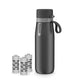 PHILIPS Water Bottle with Filter, Filter Water Bottle Stainless Steel with GoZero Everyday BPA-Free Tap Water Filter, Water Filter Bottle Keep Drink Cold 24 Hours, 1 Filter for 40 gal / 2 Months