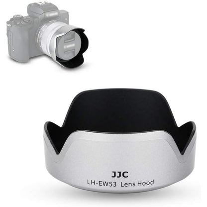 JJC Camera Lens Hood Shade for Canon EF-M 15-45mm f/3.5-6.3 is STM & RF-S 18-45mm f/4.5-6.3 is STM Lens on Canon EOS R100 R50 M50 M50 Mark II M5 M6 M6 Mark II M200 M100 Replaces Canon EW-53 Hood