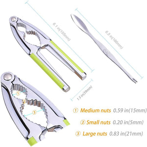 Nut Cracker, Nutcracker, Seafood Tools, Walnut Cracker for All Nuts, Heavy Duty Shell Cracker with 2 PCS Forks/Picks, Lobster Crab Crackers with Non-slip Handle