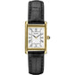 SEIKO Essentials Watch for Women - Essentials - Water Resistant with Stainless Steel Rectangular Case and Leather Strap