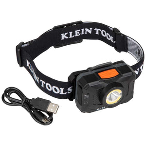 Buy now Klein Tools 56414 Rechargeable 2-Color LED Headlamp, Fabric Strap, Spotlight, Floodlight, Red LED, 800 Lumens, USB Cable, Camping, Running at indiglob india