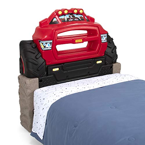 Buy now Simplay3 Monster Truck Headboard, Twin Size Plastic Car Bed Headboard for Kids, Toddlers and Boys with Toy Car Storage - Red, Made in USA at indiglob india