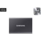 SAMSUNG T7 Portable SSD, 2TB External Solid State Drive, Speeds Up to 1,050MB/s, USB 3.2 Gen 2, Reliable Storage for Gaming, Students, Professionals, MU-PC2T0T/AM, Gray