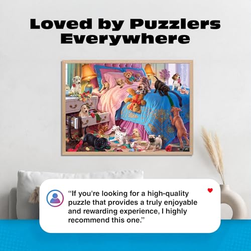 Buy now Buffalo Games - A Roomful of Naughty Puppies - Steve Read - 750 Piece Jigsaw Puzzle for Adults - Dog Lovers - Cute Puppy Puzzle with Bonus Poster - Finished Size 24.00 x 18.00 - Made in USA at indiglob india