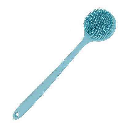 DNC Back Scrubber for Shower Soft Silicone Bath Body Brush with Long Handle (Black)