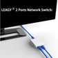LEAGY 2 Ports Network Switch Splitter Selector Hub 2-in 1-Out or 1-in 2-Out 100M