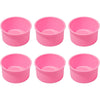 Silicone Mini Round Cake Molds, 4 Inch, Blue, Reusable, Non-Stick, Microwave, Oven, Freezer Safe - Pink
