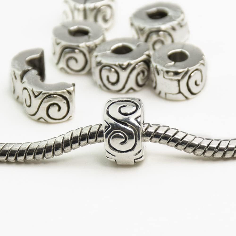Buy now Yeshan Antique Silver Clip Lock Bead Charms with Rubber Stopper O-Rings at indiglob india