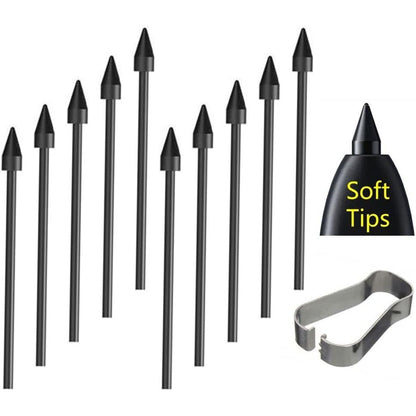 [10Pcs] OEM Tab S8 Soft Tips,Nibs [0.7mm] Replacement for Samsung Galaxy Tab S8/Tab S6 Lite/Tab S7/Book Pro 360 Stylus S Pen with Tools (Black)
