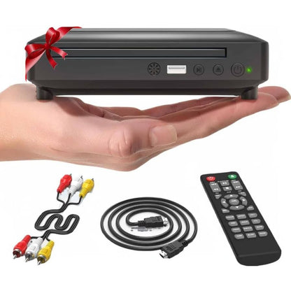 Ceihoit Mini HD DVD Player, CD Players for Home, DVD Players for TV, HDMI and RCA Cable Included, Up-Convert to HD 1080p, All Region, Breakpoint Memory, Built-in PAL/NTSC, USB 2.0