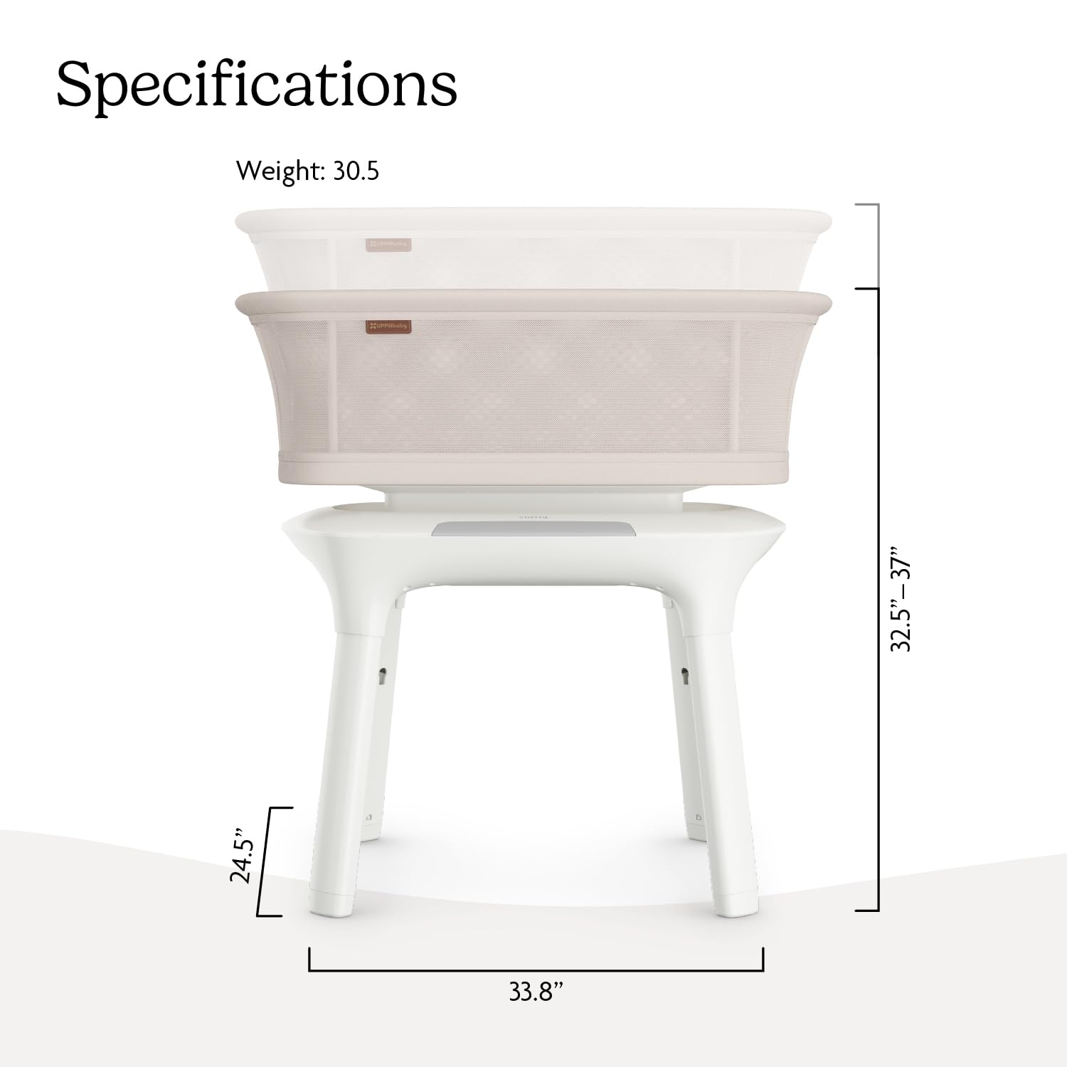 Buy now UPPAbaby Soma Smart Bassinet ƒ?? 5 motions + 5 speeds + 4 Sounds with MotionSync Technology ƒ?? Height Adjustable ƒ?? Included Mattress, Sheet + Storage Basket ƒ?? Charlie (Sand M??lange) at indiglob india