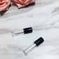 Mydio 50 Pack 1.2ML Clear Mini Lip Gloss Tube Empty Lip Balm Containers With Black Lid for Lipstick (clear)