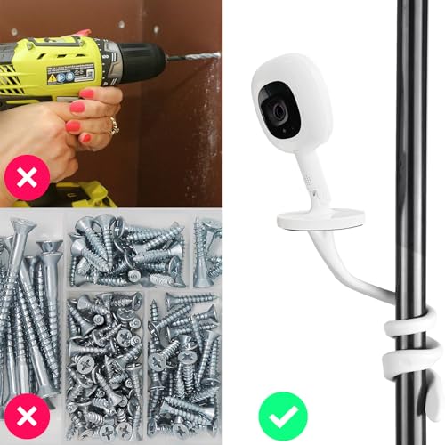 Buy now iTODOS Baby Monitor Mount Compatible with Nanit Pro Smart Baby Monitor & Flex Stand, Versatile Twist Mount Without Tools or Wall Damage,Travel Monitor Accessory -White at indiglob india
