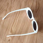 White Retro Oval Mod Thick Frame Sunglasses Round Lens Clout Glasses Goggles