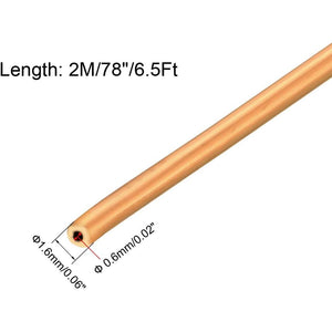 uxcell Refrigeration Tubing, 1/16" OD x 1/32" ID x 6.5 Ft Soft Coil Copper Tubing