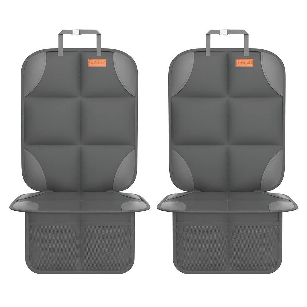 Buy now SMART ELF Car Seat Protector, 2Pack Seat Protector Protect Child Seats with Thickest Padding and Non-Slip Backing Mesh Pockets for Baby and Pet,Sedan SUV Truck (Black) at indiglob india