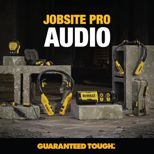 Buy now DEWALT Heavy Duty Bluetooth Jobsite Pro X2 ANC True Wireless Earbuds, Active Noise Cancelling Work Earbuds, Turn Dial Controls, 10Hr Runtime (40+ w/Case), 4 EQ Modes, IP54 at indiglob india