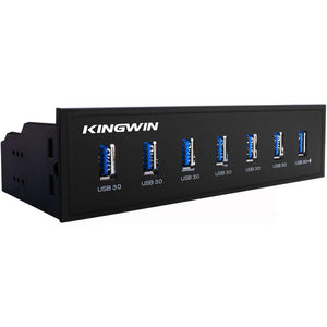 Kingwin Front Panel USB 3.0 Hub 7 Port & One Fast Charging USB 2.1A Charging Port
