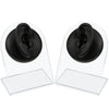 Cindeer 2 Pcs Flexible Silicone Ear Model Reused Soft Mold Fake Ear for Earrings Jewelry Display for Piercing Practice with Acrylic Stand(White) - Black