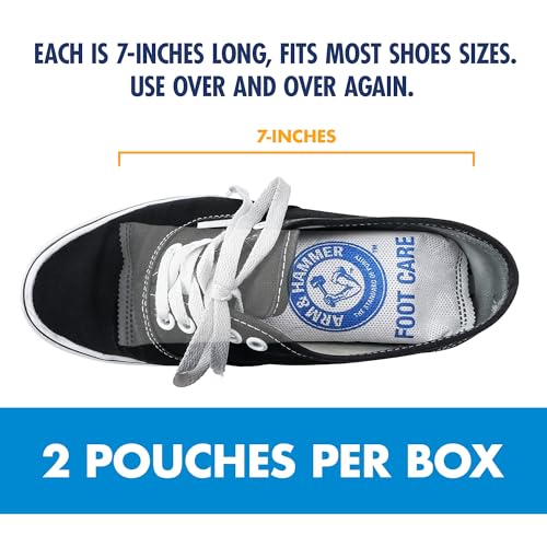 Buy now Arm & Hammer In-Shoe Odor Destroying Pouches, Shoe Deodorizer Insert for Reducing Odor and Absorbing Moisture, Smell Eliminator for All Footwear, Gym Bags and Work Boots (4 Pouches) at indiglob india