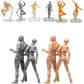 Haniforever Artists Manikin Art Mannequin Figures Supplies Drawing Tools,Small Drawing Figure Model for Sketching,Painting,Action Figures Male+Female Set(Grey)