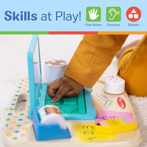 Buy now Melissa & Doug Wooden Work & Play Desktop Activity Board Infant and Toddler Sensory Toy - FSC-Certified at indiglob india