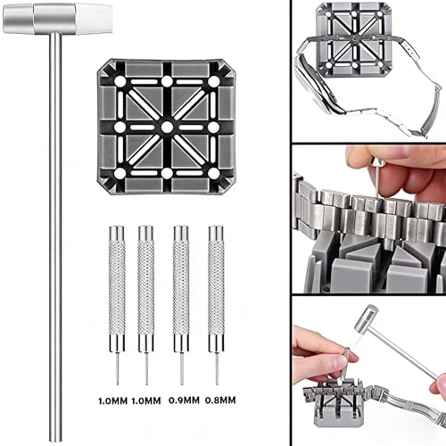 Buy now Watch Band Strap Link Pins Remover Repair Tool,24 in 1 Kit with 6 Extra Tips Replacement,20PCS Cotter Pin,Spring Bar Tool Set,1PCS Head Hammer at indiglob india