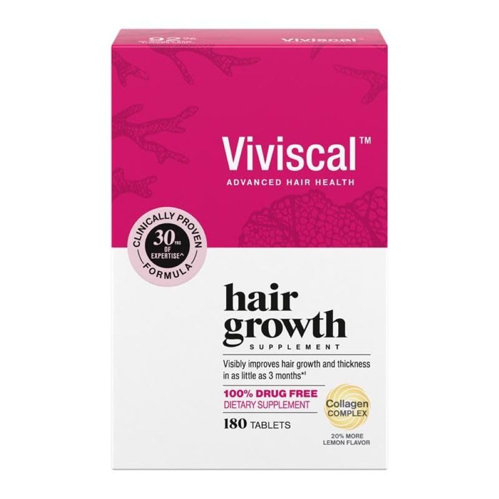 Buy now Viviscal Hair Growth Supplements for Women, Thicker Fuller Hair Support for Thinning Hair and Hair Loss, with Biotin and Marine Collagen, Drug-Free, 180 Tablets, 90-Day Supply at indiglob india