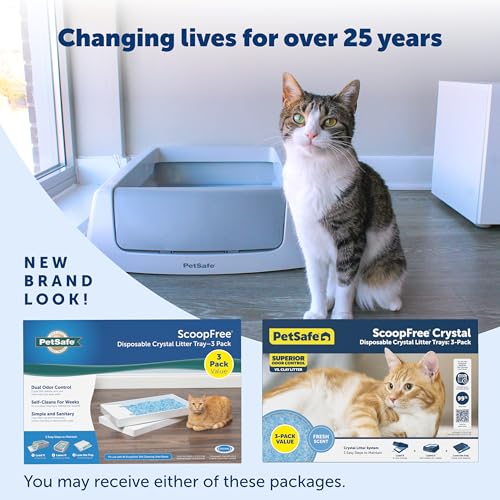 Buy now PetSafe ScoopFree Disposable Crystal Cat Litter Tray - Easy Cleaning Box - Refill Tray for Electric Litter Box - Fragrance Free - 4.3 lb Bags - 6 Pack at indiglob india