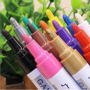 COLIBYOU Universal Waterproof Permanent Paint Marker Pen Car Tyre Tire Tread Rubber Metal (white)