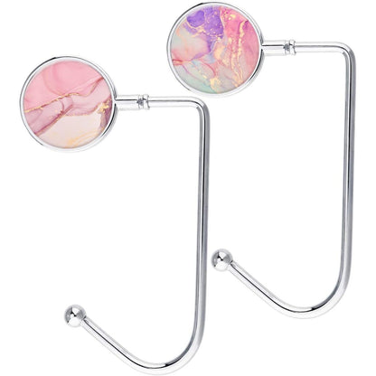 LESHIRY Purse Hanger, Bag Hanger, Handbag Storage Decor Table Hook for Women (White+Black Marble)