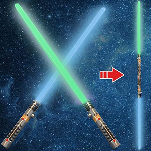Buy now Liberty Imports 2-in-1 LED Light Up Sabers, Dual Bladed Toy Saber Swords Set for Kids with FX Power Up and Motion Sensitive Sound Effects for Cosplay, Dress Up at indiglob india
