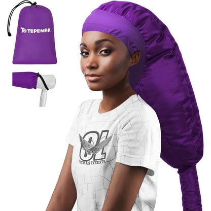 Bonnet Hair Dryer Attachment, Large - Black, Upgraded Soft Adjustable for Hand Held Hair Dryer, Fast Drying, Ideal for Natural Curly Textured Hair Care and Speeds Up Drying Time at Home