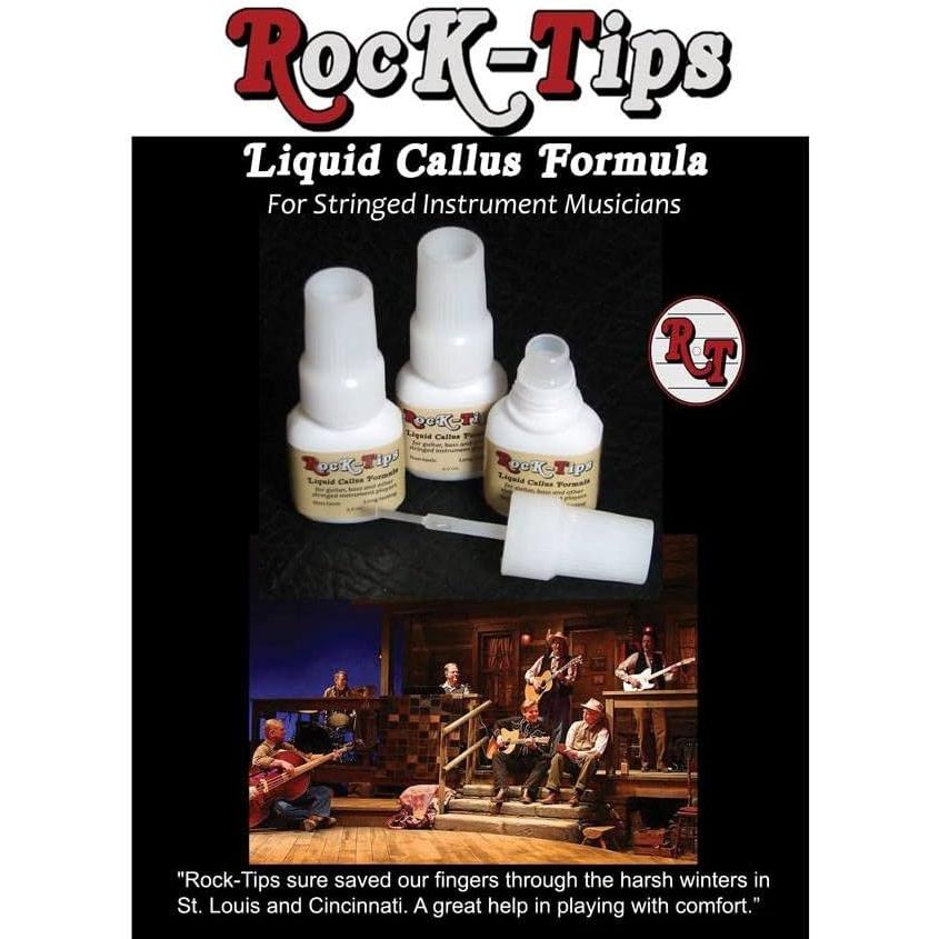 Buy now Rock-Tips -- Liquid Callus Formula - 2 Pack - for Guitar, Bass, & Stringed Instrument Players | Finger Tips Protectors for Guitarists | Includes 2 4.0 ml Bottles & Everton Products Instruction Card at indiglob india