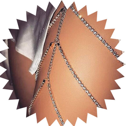 Buy now Sexy Thigh Chains Jewelry Silver Rhinestone Bikini Body Jewelry Layered Leg Chain Party for Women and Girls at indiglob india