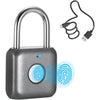 Fingerprint Padlock Phone Watch App Gym Locker Lock: Keyless Padlock eLinkSmart Combination Lock - Black Metal Bluetooth Remote Padlock for Locker Backpack Suitcase Luggage - Gray