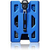 GOVO T4 Badge Holder/Wallet - Durable Polycarbonate ID/Credit Holder with Metal Clip and 4 Cards Slot (Holds 1to 4 Cards) Black - Blue
