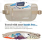 Travel Money Belt Hidden Waist Stash Wallet RFID Blocking Anti-Theft Passport Holder for Men Women, Cream