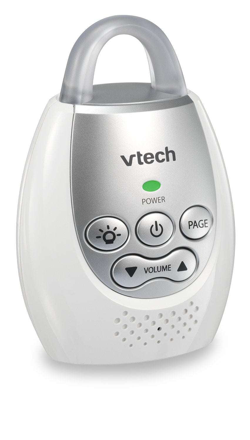 Buy now VTech Communications DM221 Audio Baby Monitor with up to 1,000 ft of Range, Vibrating Sound-Alert, Talk Back Intercom & Night Light Loop, White/Silver at indiglob india