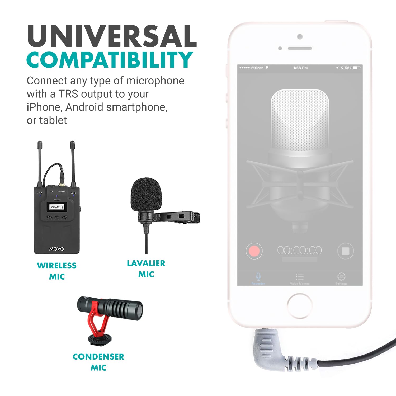 Buy now Movo MC3 3.5mm TRS to TRRS Adapter - Microphone Adapter for iPhone and Android Smartphones and Tablets at indiglob india