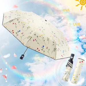 DBA FDJASGY Sun Umbrella Compact Folding Travel Umbrella Auto Open and Close for Windproof, Rainproof & 99.9% UV Protection Parasol with Black Anti-UV Coating