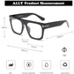 Allt Unisex Large Square Optical Eyewear Non-prescription Eyeglasses Flat Top Clear Lens Glasses Frames (Black(Bluelight Blocker Lens) 1)