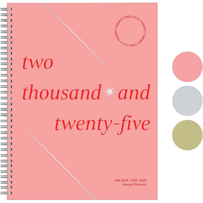 Rileys 2025 Weekly Planner - Annual Weekly & Monthly Agenda Planner, Jan - Dec 2025, Flexible Cover, Notes Pages, Twin-Wire Binding (8.5 x 11-Inches, Lilac)