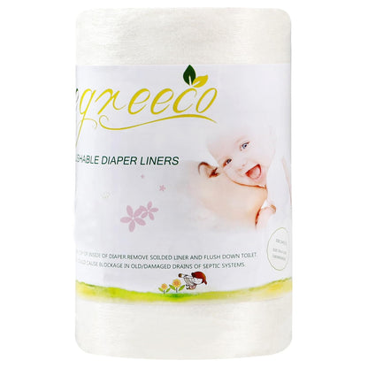 wegreeco Unscented Diaper Liners,Fragance Free and Chlorine Free - 100 Sheets Per Roll (1 Roll)