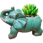 Cute Animal Elephant Shaped Ceramic Succulent Cactus Air Plant Flower Pots Planters-Plant Not Included (Pink&White)