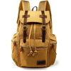 GEARONIC Vintage Canvas Backpack, Casual Daypack Backpacks for Men Women, 15inch Laptop Bag Travel Hiking Camping Rucksack - Khaki
