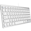 Macally Small Wired Keyboard for Mac and Windows - 78 Scissor Switch Keys Compatible Apple Keyboard - USB Mini Keyboard That Saves Space and Looks Great - Plug and Play Wired Mac Keyboard - Aluminum - Silver Aluminum