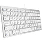 Macally Small Wired Keyboard for Mac and Windows - 78 Scissor Switch Keys Compatible Apple Keyboard - USB Mini Keyboard That Saves Space and Looks Great - Plug and Play Wired Mac Keyboard - Aluminum