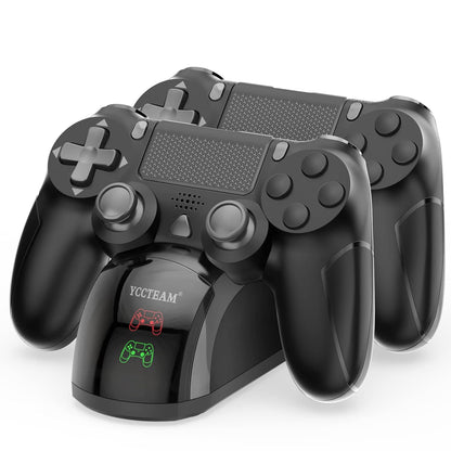 Buy now for P4 Controller Charger Dock Station, 1.8 Hrs Fast Charging for P4 Charging Station, Charging Station with LED Indicator Charge Chip, Dual USB PS4 Charger Dock for PS4/PS4 Slim/PS4 Pro Charge at indiglob india
